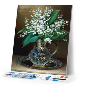 Diamond Painting - Vase of Lily of the Valley Flowers