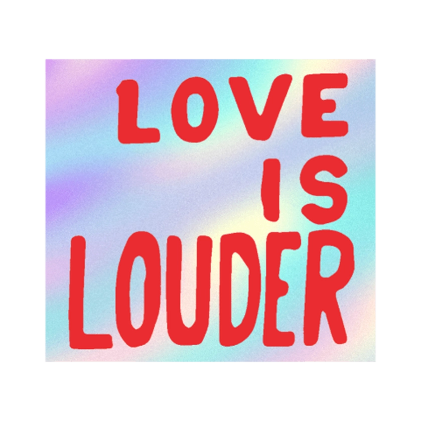 Sam Durant Love is Louder Sticker