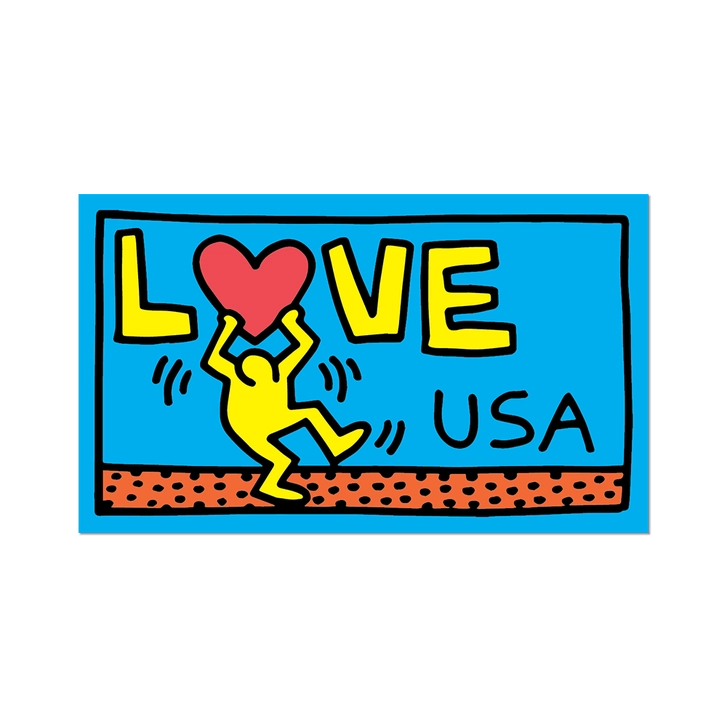 Keith Haring Love USA Sticker