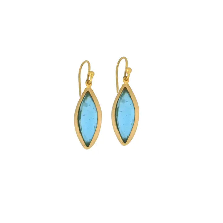 Marquise Dainty Wire Earrings Turquoise