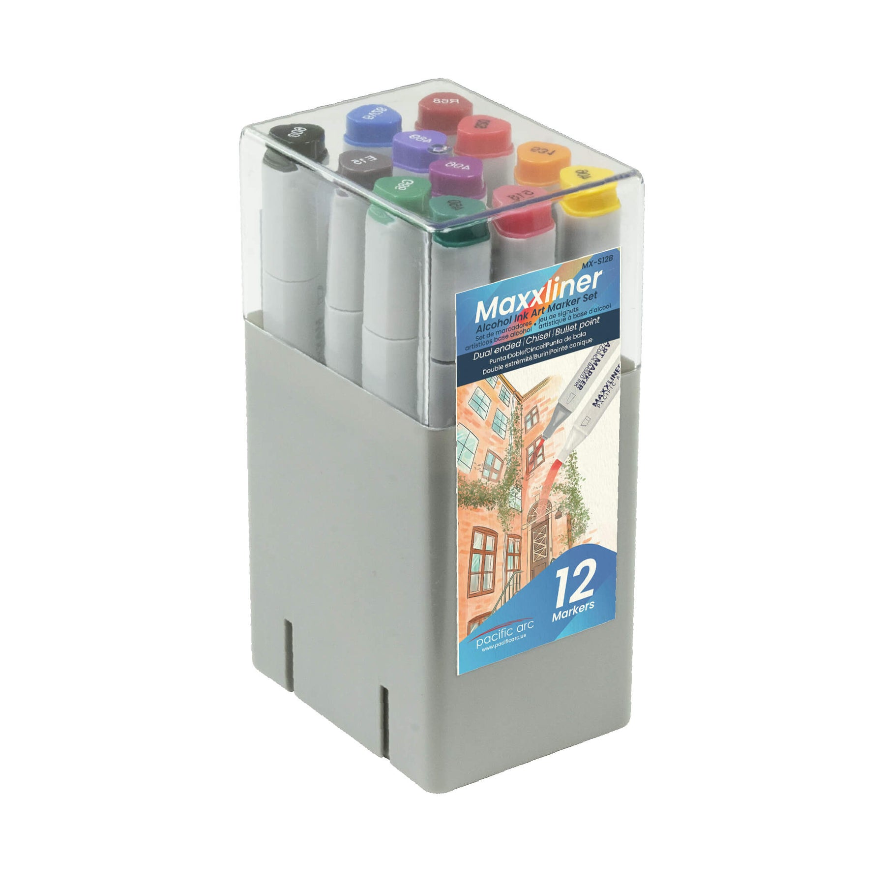 Maxxliner Double Ended Art Marker 12pc Set (PKMXS12B)