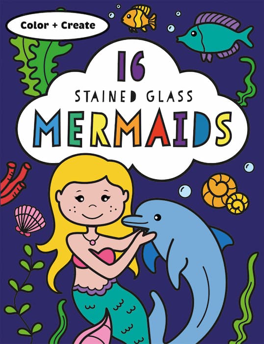 Stained Glass Coloring: Mermaids