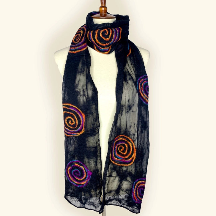 Midnight Spiral Scarf