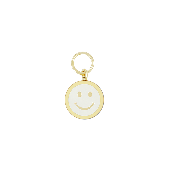 Smiley/Frown Face Mini Pendant (all gold/alpine white)