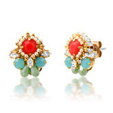 Mixed Media Opaque Stone Post Earrings