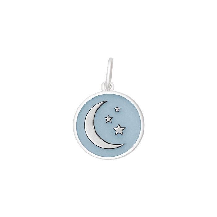 Moon & Stars Small Pendant (silver/pale blue)