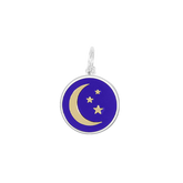 Moon & Stars Small Pendant (gold/indigo)