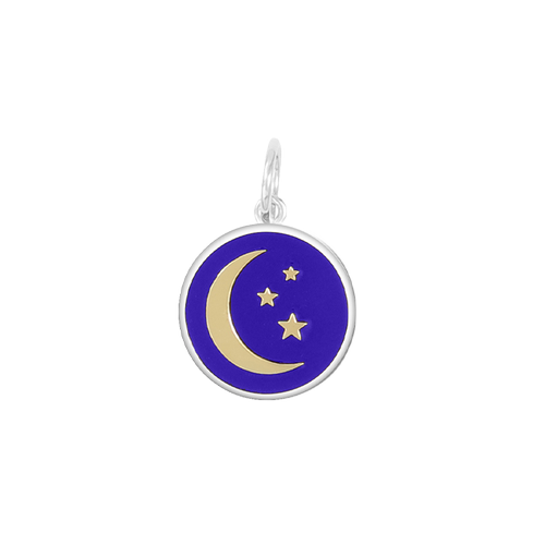Moon & Stars Small Pendant (gold/indigo)