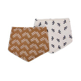 Lulujo Bandana Bibs - Mudcloth & Black Birds 2pk