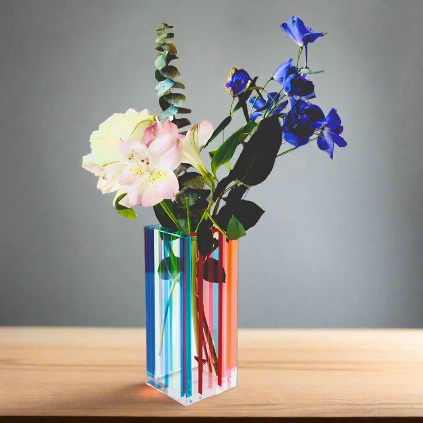 Striped Colorful Bouquet Vase