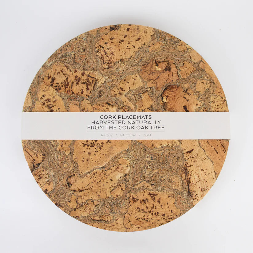 Natural Cork Large Round Placemats (Set of 4)