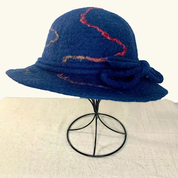 Navy Drop Yarn Hat