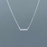 NS299 | Silver CZ Baby Bar Necklace