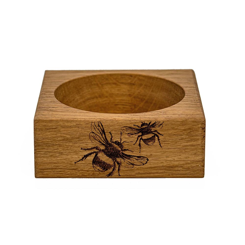 Oak Wine Bottle Coaster - Bee