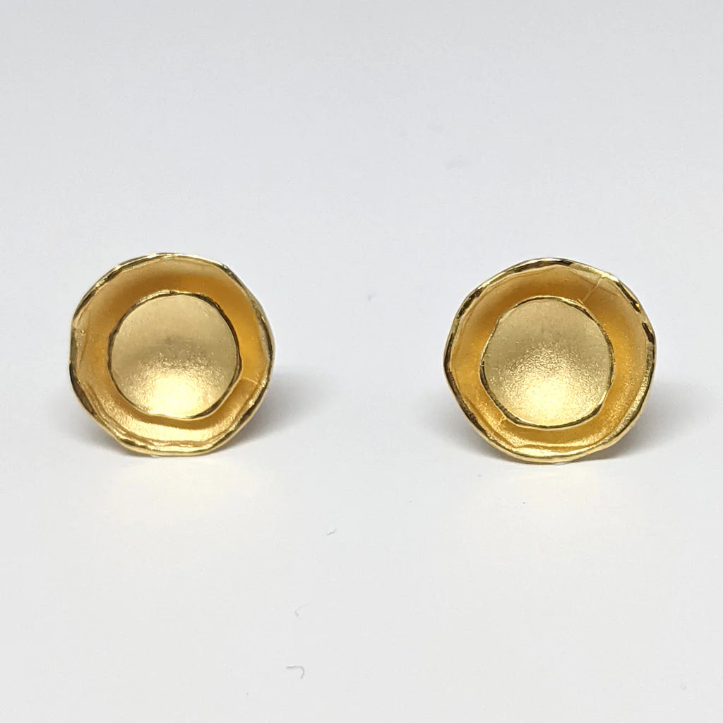 Small Oyster Dishy Earrings - 18K Gold Vermeil, Post