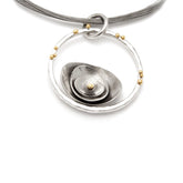 Pebbles on the Beach Open Circle Pendant Necklace