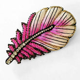 Pink Feather Brooch