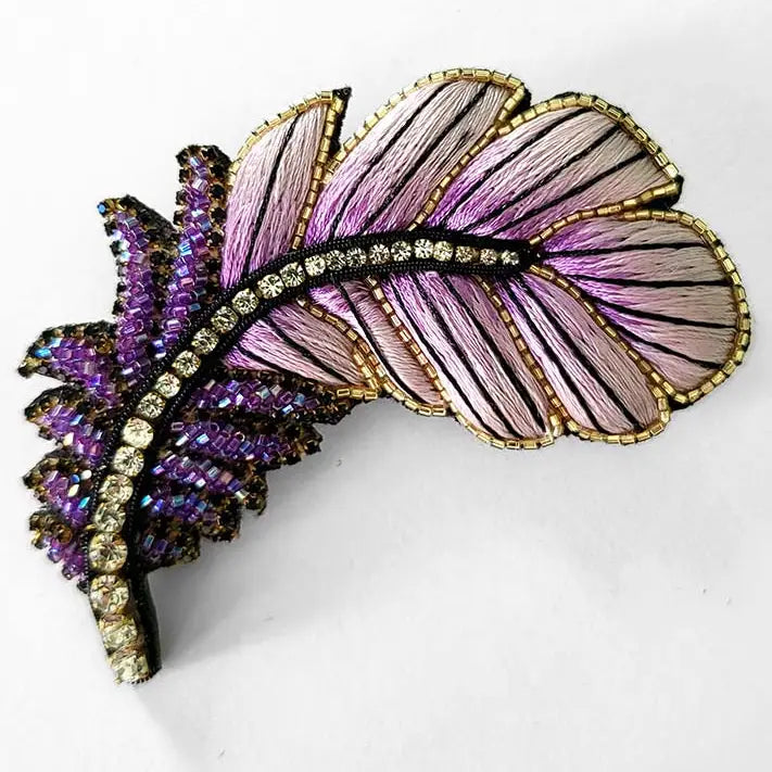 Purple Feather Brooch