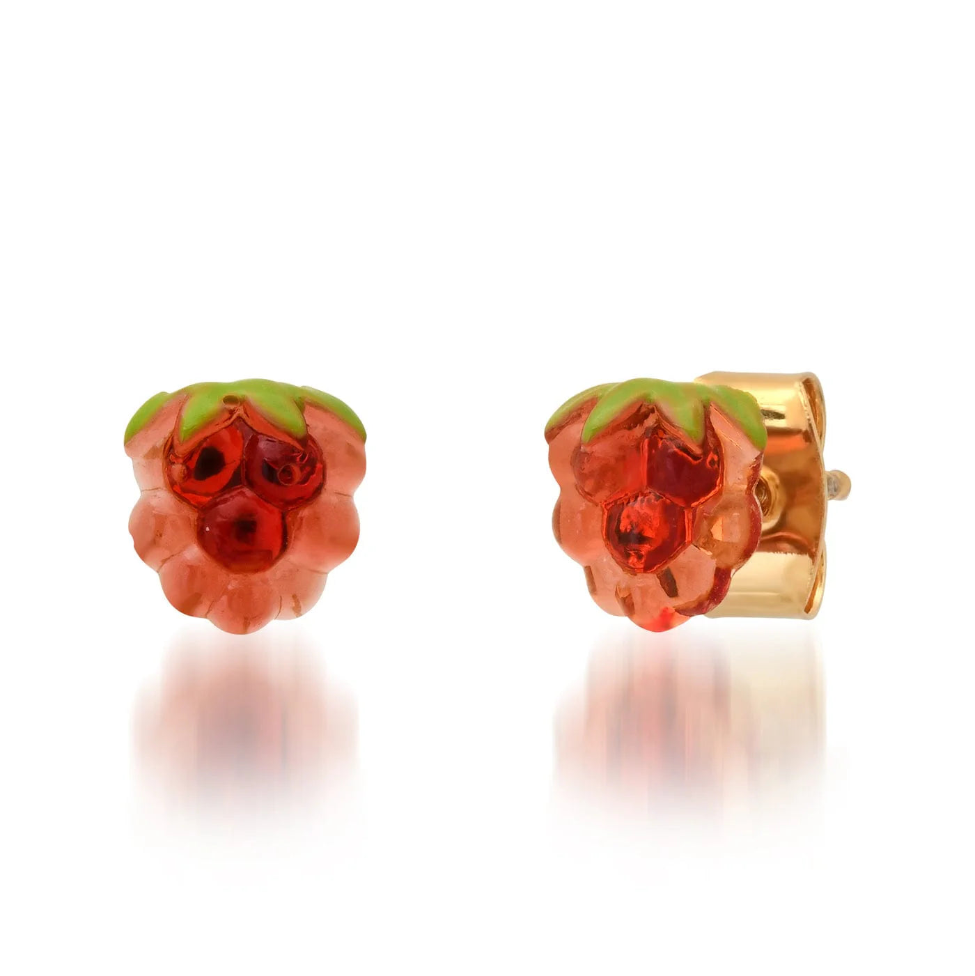 Resin Raspberry Post Earrings
