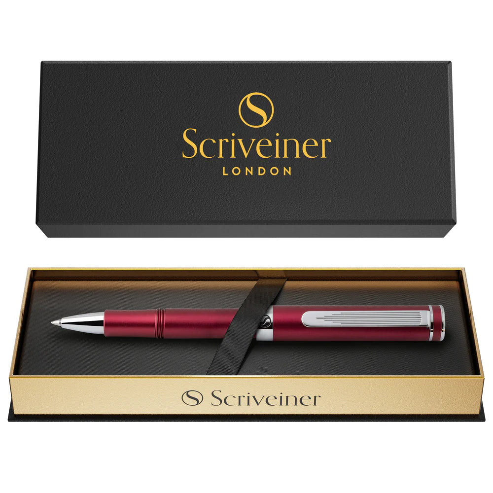 Red Rollerball Pen w/Chrome