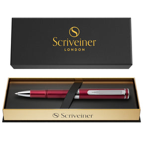 Red Rollerball Pen w/Chrome
