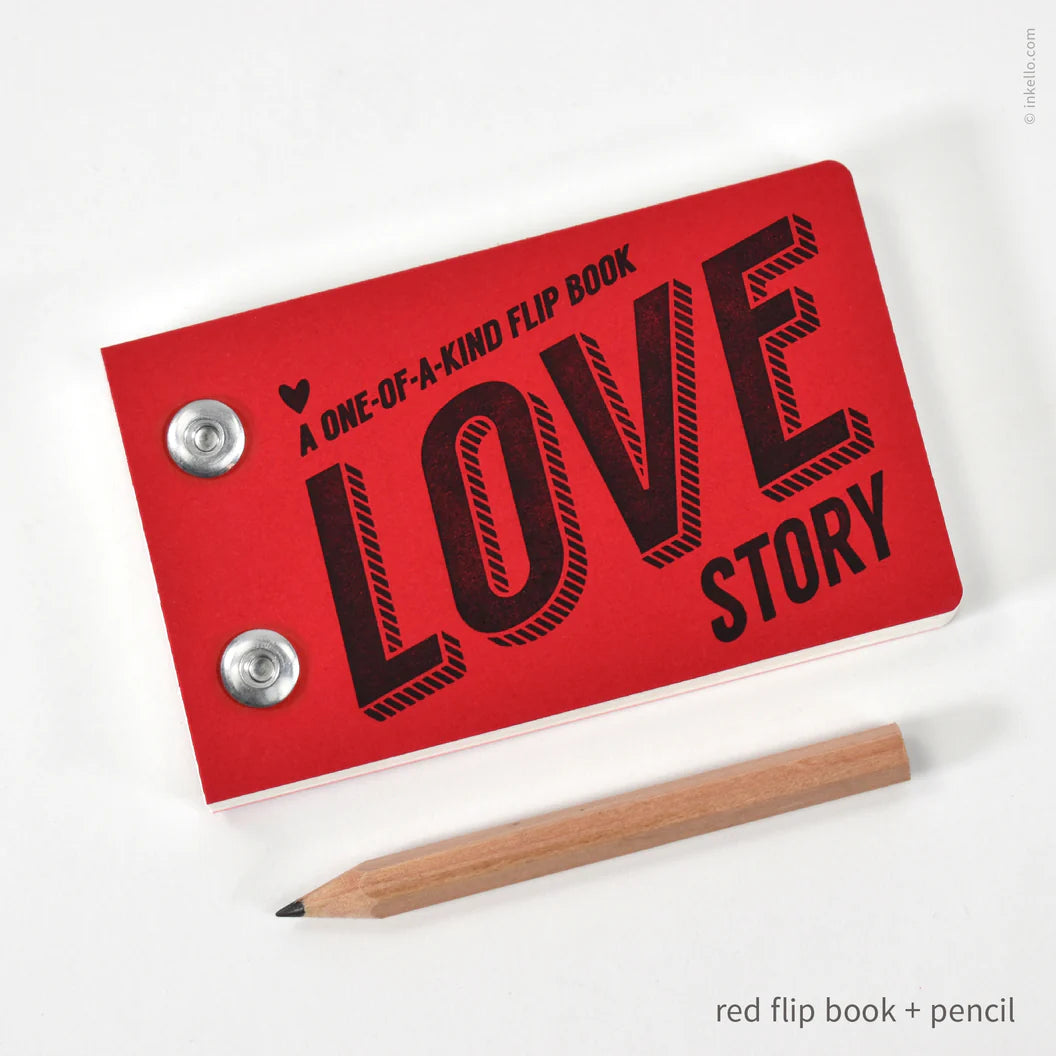 Draw-Your-Own Love Story Flip Book + Pencil
