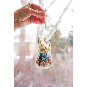 Red Fox in Sweater Ornament