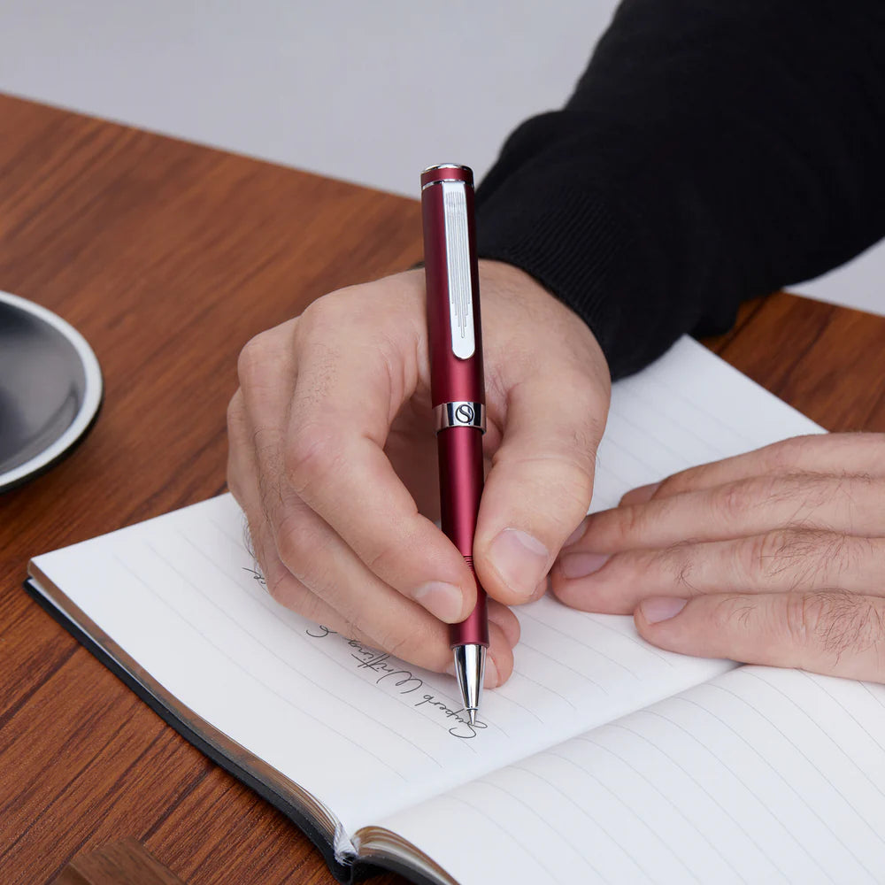 Red Rollerball Pen w/Chrome