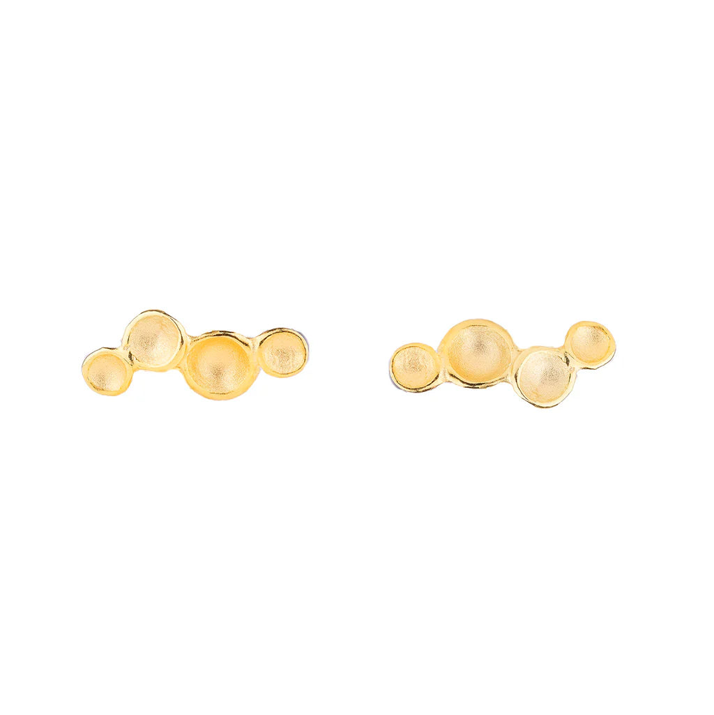 Ripple Pod Earrings - 18K Gold Vermeil, Post