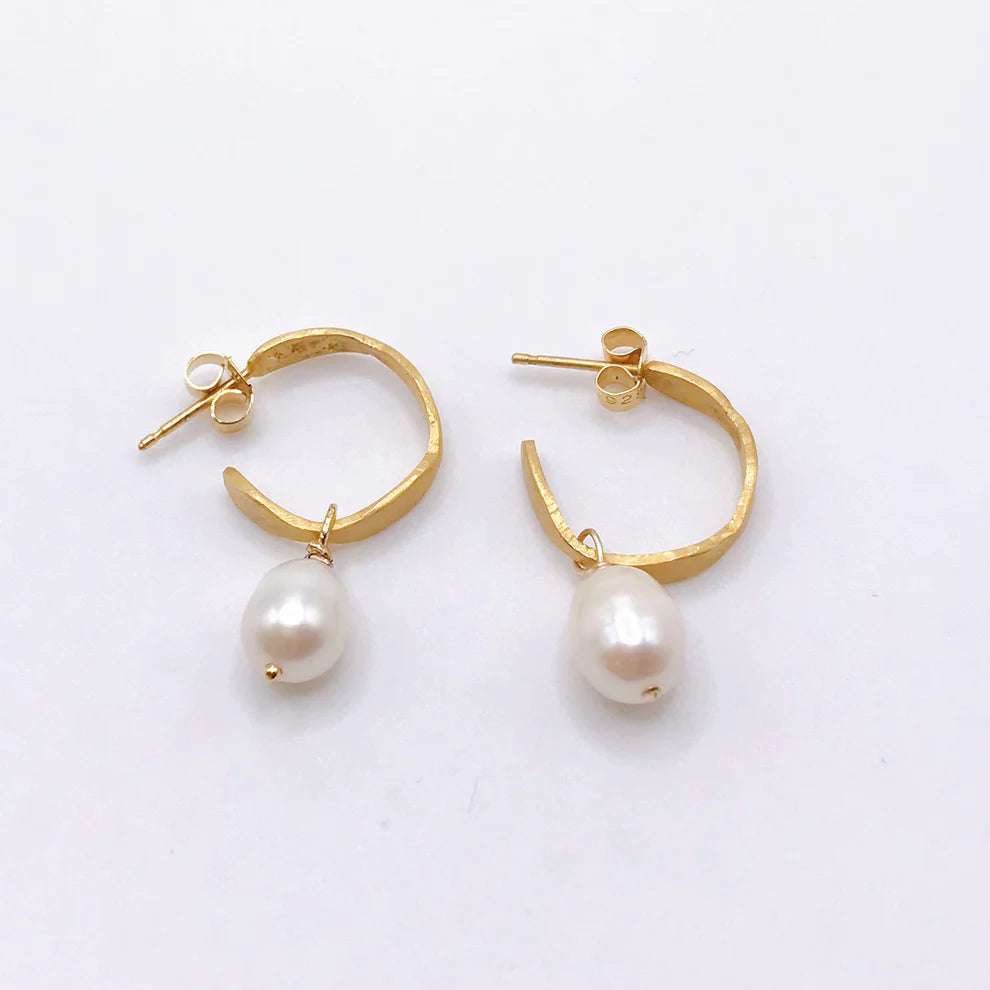 La Rosee Earrings w/Pearls (gold vermeil)