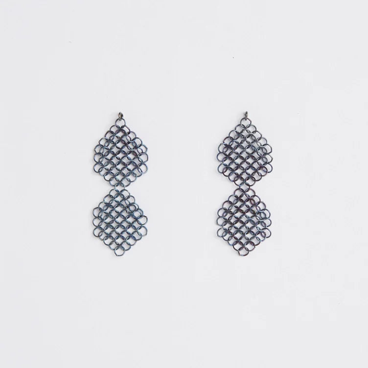 Pascale Lion Rosmary BLEU Earrings (blue finish)
