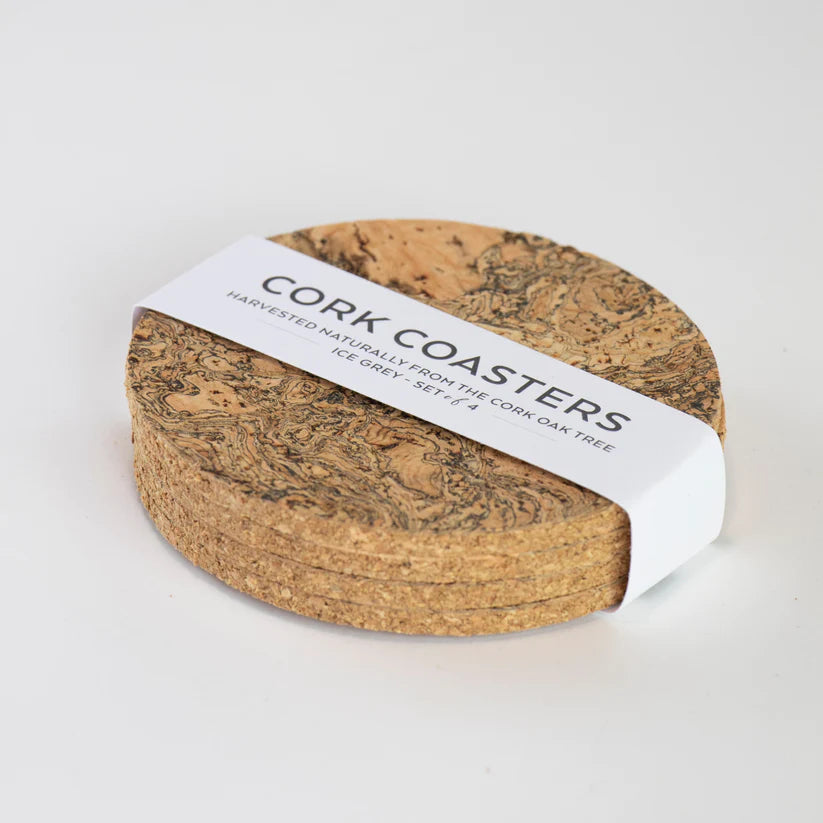 Natural Cork Round Coasters (Set of 4)