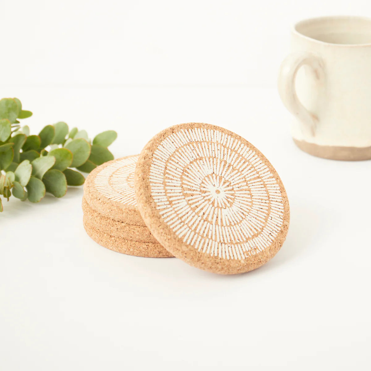 Sandy Lines Printed Cork Coaster