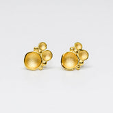 Tiny Sea Foam Earrings - 18K Gold Vermeil, Post
