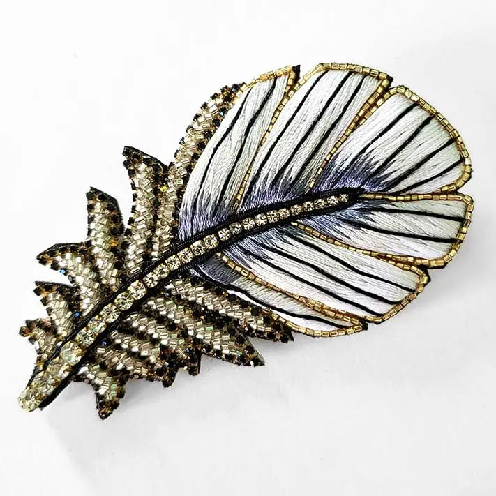 Silver Feather Brooch