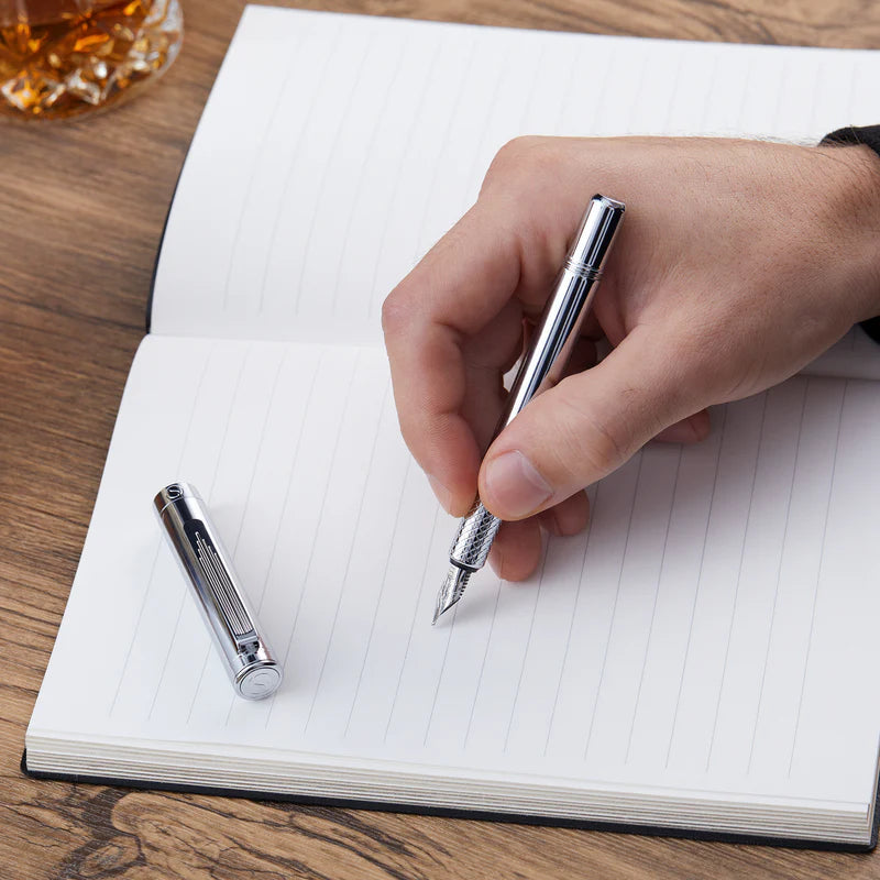 Silver Fountain Pen w/Chrome