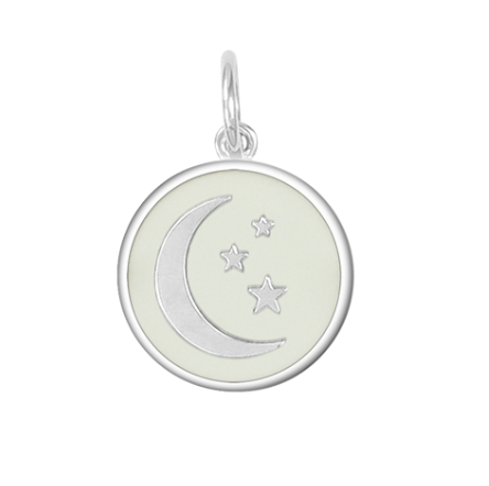 Moon & Stars Small Pendant (silver/alpine white)