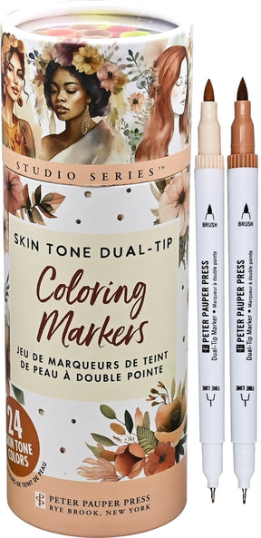 Skin-Tone Dual Tip Coloring Markers (set of 24)