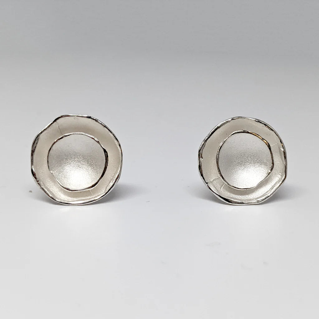 Small Oyster Dishy Earrings - Sterling, Post