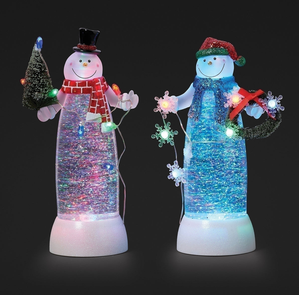 10.5" LED Snowman w/Tree