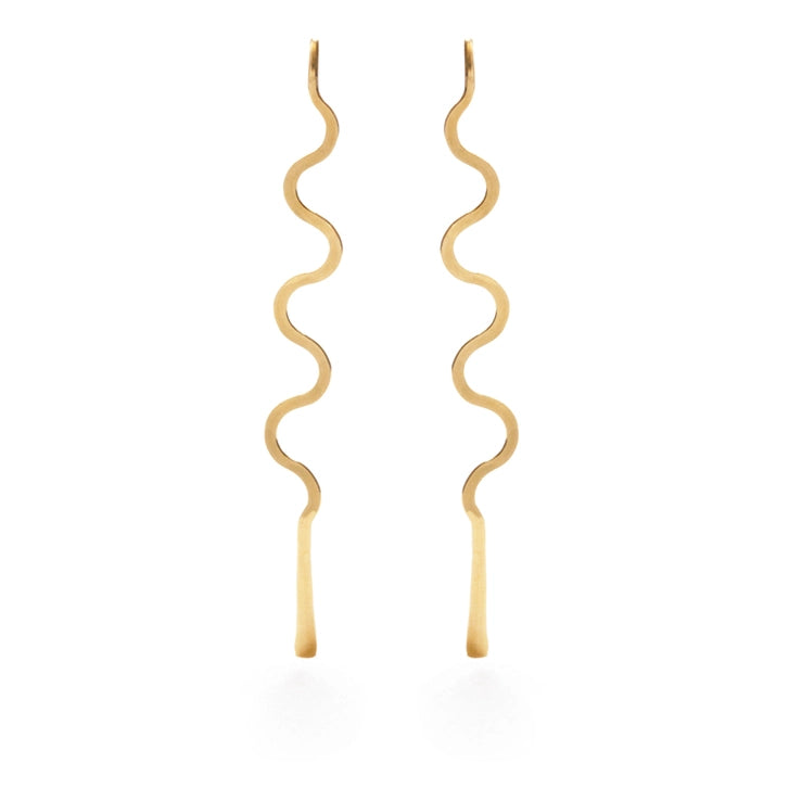 Squiggle Threaders Gold Filled Earrings
