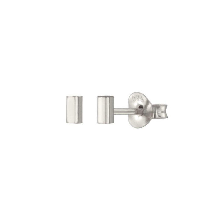 ST070 | Little Silver Barrel  Stud Earrings