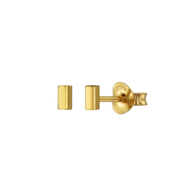 ST071 | Little Gold Vermeil Barrel Stud Earrings