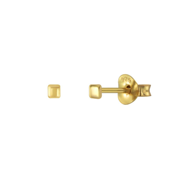 ST311 | Little Gold Vermeil Cube Stud Earrings