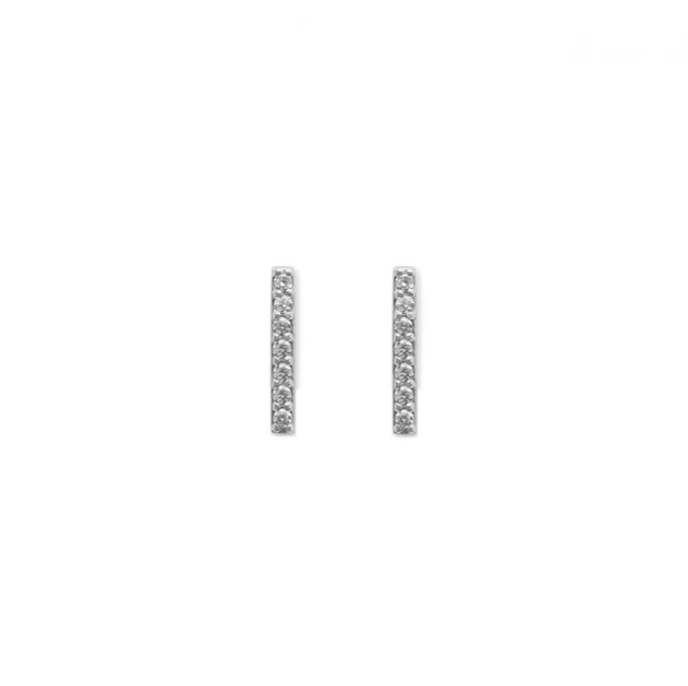 ST379 | Silver Sparkle Bar Stud Earrings