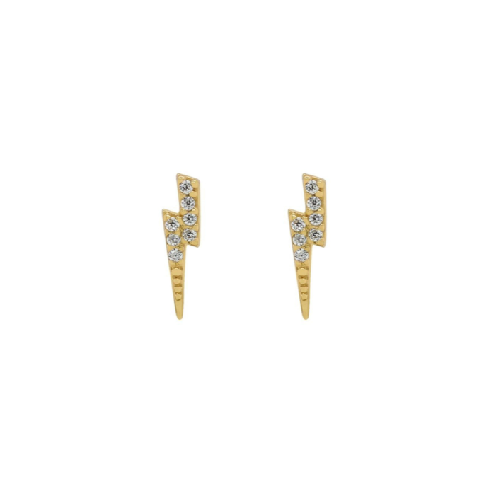 ST679 | Gold Filled/CZ Thunder Stud Earrings