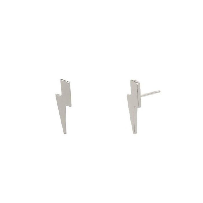 ST693 | Silver Mini Lightening Bolt Stud Earrings