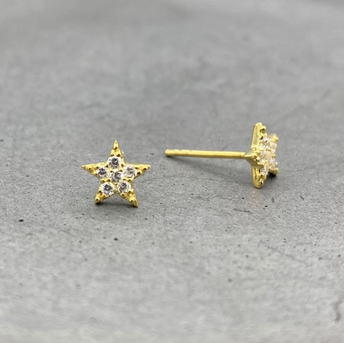 STG328 | Gold Filled Pave Star Post Earrings