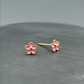 STG682 | Gold Filled Enamel Daisy Post Earrings