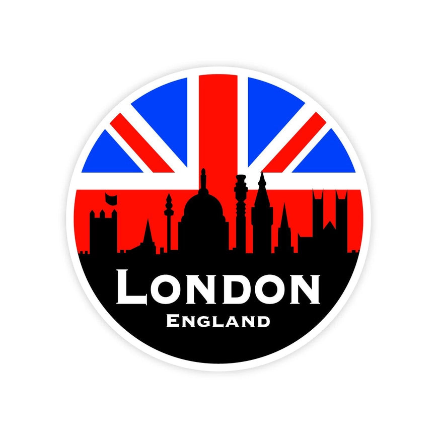 London Skyline Union Jack Flag Sticker